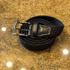 Johnson&Murphy Men's Black Braided Belt